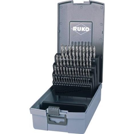 RUKO Spiralbohrer-Satz DIN 338 Typ N, HSS-G in Kunststoffkassette - 50 tlg. - 214217RO