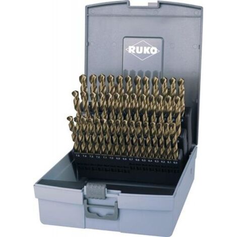 RUKO Spiralbohrer-Satz DIN 338 Typ VA, HSSE-Co 5 in Kunststoffkassette - 41 tlg. - 215218RO