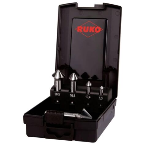 RUKO ULTIMATECUT 102891RO Jeu de fraises coniques 6.30 mm, 10.40 mm, 16.50 mm, 20.50 mm, 25 mm HSS tige cylindrique 1 s