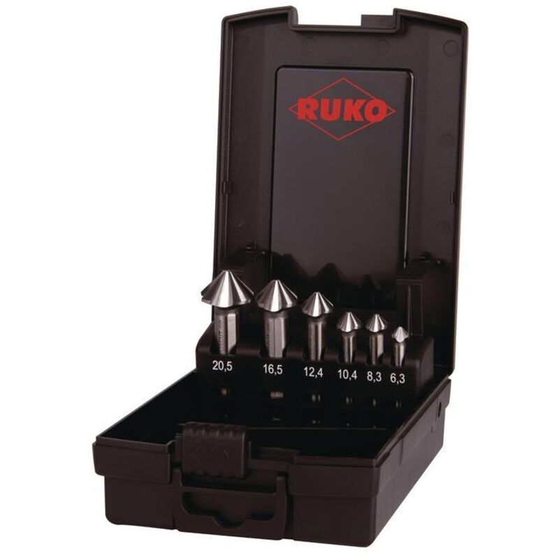 Ruko - ultimatecut 4S 102890RO Jeu de fraises coniques 6 pièces 6.30 mm, 8.30 mm, 10.40 mm, 12.40 mm, 16.50 mm, 20.50 mm hss tige cylindrique 1 set