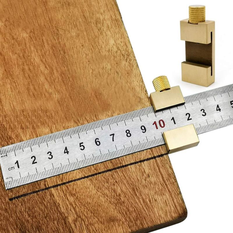 Ruler Outil Laiton Acier Règle Bloc, Jauge de Marquage, RèGle dArrêt, Règle de Marquage 30 cm, Règle en Laiton, Outil de Marquage, Butée de Règle,