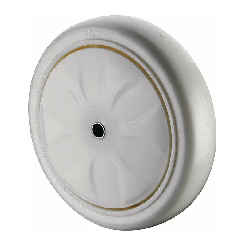 

Ruleta D.200mm Capacidad 750 kg ku.blanc Eje D.12.5mm HUB Longitud 59mm BS Rodillo