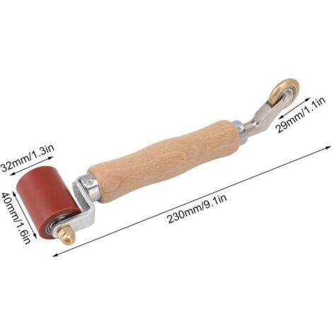 Rulli di pressione 2 in 1 CSPARCV, rullo per crimpatura resistente, rullo per cucire in silicone da 40 mm, rullo per cucire angolare in ottone per saldatura di teloni in PVC/TPO/EPDM (rosso)