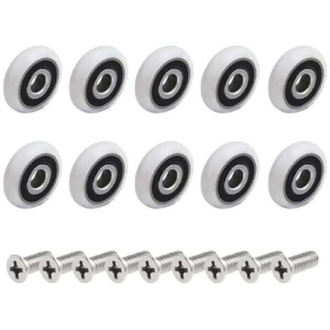 Rulli di ricambio KZQ da 10 pezzi per porte doccia (19 mm)