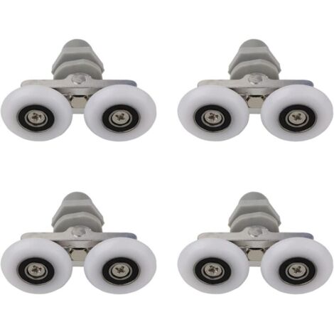 Rulli per porta doccia doppia, rulli per porta doccia, rulli scorrevoli, porta, bagno, doccia, rullo doccia di ricambio, pezzi di ricambio per bagno, 23 mm, confezione da 4