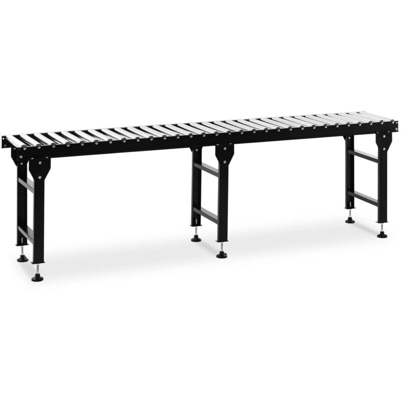MSW - Rulliera Folle Rullo Trasportatore Altezza Regolabile 400 kg 300 cm 30 Rulli