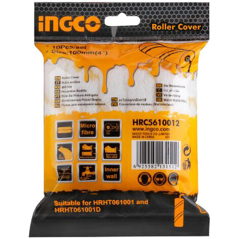 Rullino di Ricambio in Microfibra 10 cm INGCO - Conf. 10 Pezzi