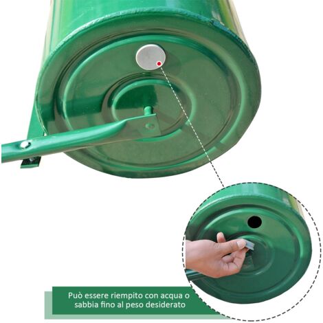 Rullo da Giardino Professionale in Metallo 104x42x30 cm