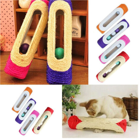 Rullo In Sisal Tiragraffi 29 X 7,5 Cm Con Palline Sonore Gioco Per Gatti