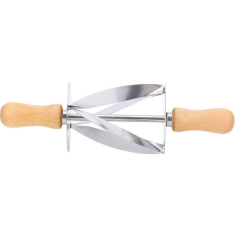 Rullo per croissant, rullo per croissant da 7,9 x 2,4 pollici, design a lama incrociata, rullo per pasta in acciaio inossidabile per la preparazione di croissant