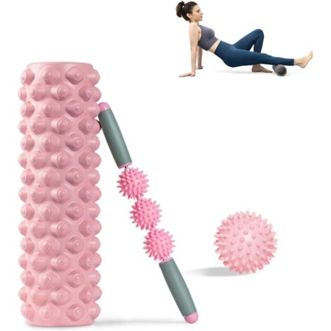 Rullo per Massaggio Muscolare 3 in 1 Kit per Allenamento Miofasciale