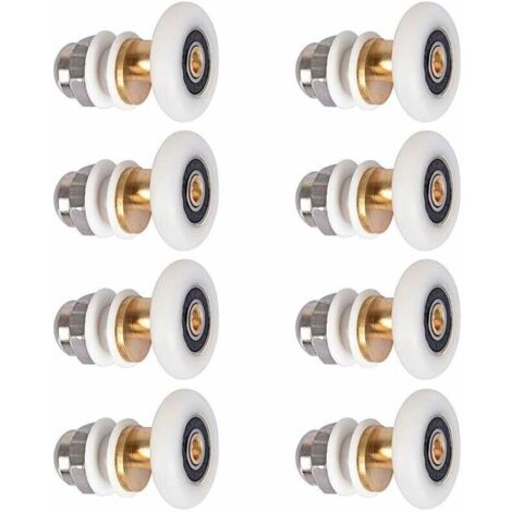 Rullo per porta doccia - Rulli scorrevoli - Supporto per rullo - Ruota di scorta - 8 pezzi - 23 mm