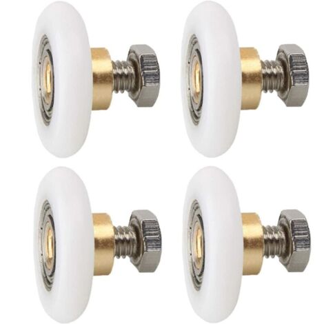 Rullo per porta doccia - Set di 4 ruote di ricambio per porta doccia scanalata (diametro 23 mm)