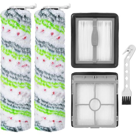 Rullo spazzola e filtro HEPA per Bissell Crosswave X7 plus Cordless Pet  2955N 3479N, 2 rotoli di spazzole per animali domestici, 2 filtri HEPA, 1 strumento di pulizia