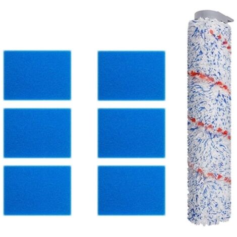 Rullo spazzola per aspirapolvere + spugna filtro. Compatibile con Tineco iFloor HF10E-01. Aspirapolvere senza fili per solidi e liquidi. (Dimensioni: Set)