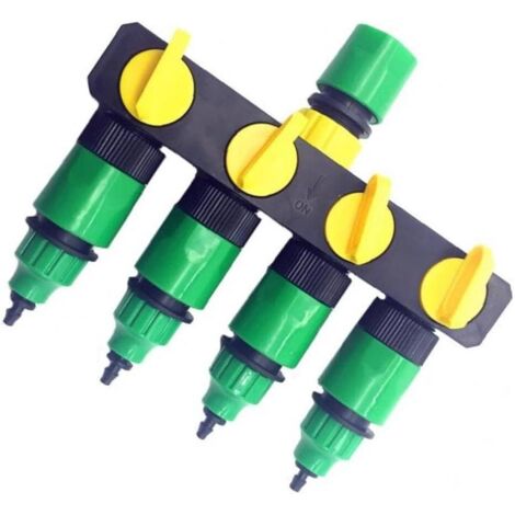 Ruluti 1 x 4-way hose splitter plastic drip garden irrigation 4/7 hose connector