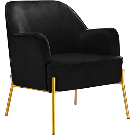 Runa-Chaise d’appoint rembourrée en noir velours