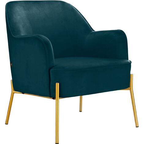 Runa-Fauteuil d’appoint rembourré en velours pétrole