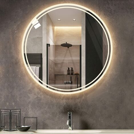 HY-RWML Badspiegel 40x60cm Beleuchtung LED Spiegel 3 Lichtfarbe Wandspiegel  Badezimmerspiegel Touch Schalter WandSchalter Rechteckiger Kaltweiß 6500K  IP67 energiesparend A++ Badezimmer Wohnzimmer : : Küche, Haushalt  & Wohnen