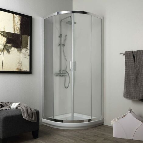 Runddusche 80X80 Cm Aus Sicherheitsglas Und Vollgerahmt, Chromprofile  Luna