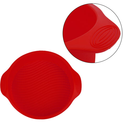 Runde 3D-Silikonform für Kuchen, 11,42 Zoll (ca. 29 cm) – DIY-Backform (Rot)