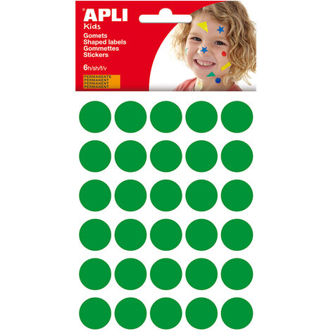 Runde Aufkleber, Farbe Grün, Größe Ø20mm (180 Stk.) - APLI 08640
