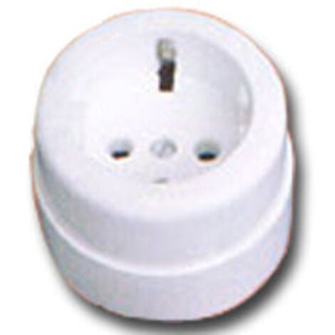 FPLUS Runde Aufputzsteckdose mit Schutzleiteranschluss 50009-90809