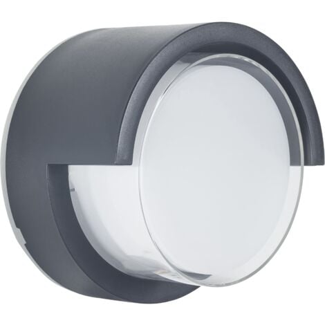 FORLIGHT Runde Außenwandleuchte Creu in Schwarz mit Temperaturwähler