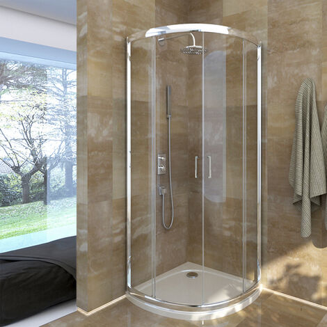Runde Duschkabine aus transparentem Glas – Essential