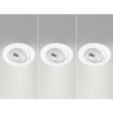 Runde Einbaustrahler Decke JURA 3er Set Ø 8,3cm schwenkbar Weiß matt GU10