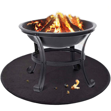 Runde, feuerhemmende Matte, 91 cm – Hitzebeständig bis 800 °C – Schützt Böden vor Verbrennungen und Spritzern – Ideal zum Grillen und Campen