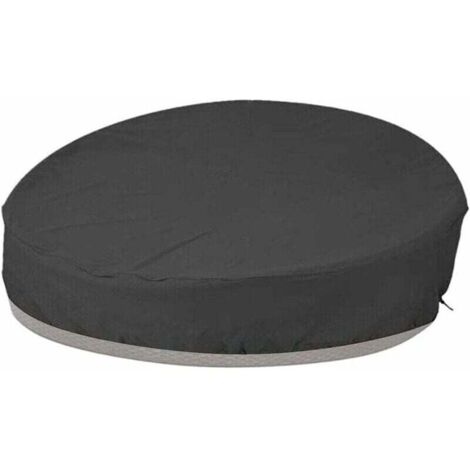 Runde Gartenbett-Abdeckung, Rundes Schlafsofa, Schutzhülle, Winddicht, UV-beständig, 210D Oxford-Stoff, Plane für Gartenmöbel, Schwarz, 190 x 89 cm