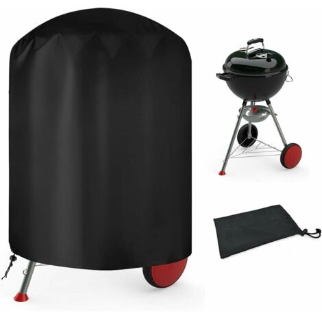 Runde Grillabdeckung für den Außenbereich, Grillschutzplane, 210D Oxford-Gewebe, 77 x 72 cm