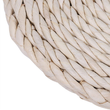 Runde, handgewebte Strohmatte, Bodenkissen aus Naturrattan