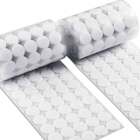 Runde Klettaufkleber, 450 Paar 15-mm-Kreise mit selbstklebenden Haken und Schlaufen, 900 runde selbstklebende Klettpads, selbstklebende Rückseite