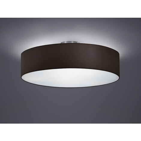 Runde LED Deckenleuchte mit Stoffschirm in Schwarz Ø 50cm