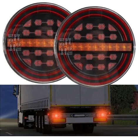 Runde LED-Rückleuchte, LKW-Rückleuchten, runde Hamburger-Anhänger-Rückleuchte, 12/24(V), IP67, 5 Watt, geeignet für Anhänger, PKW, LKW, schwere Nutzfahrzeuge und Wohnwagen.