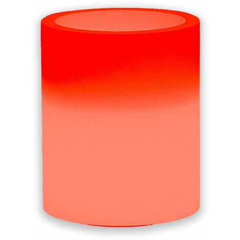 Runde, leuchtende Vase Venusio Bright mit Dekoration mit LED für den Außenbereich 'Made in Italy -Rot / Mit Kabel