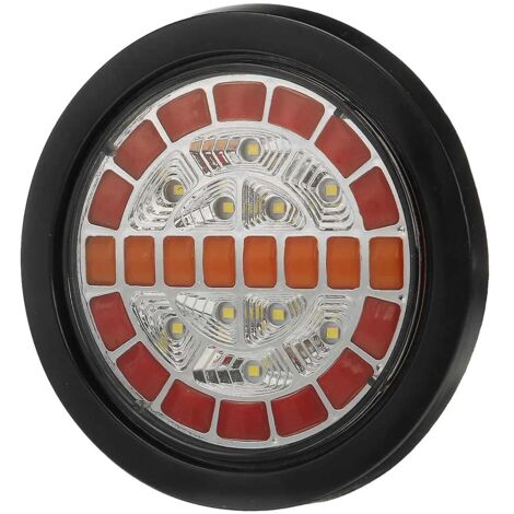 Runde LKW-Anhänger-Rücklichter, 32 LEDs, sequentielle Blinker, Bremse, Rückfahrleuchte, Blitzlicht, Boot