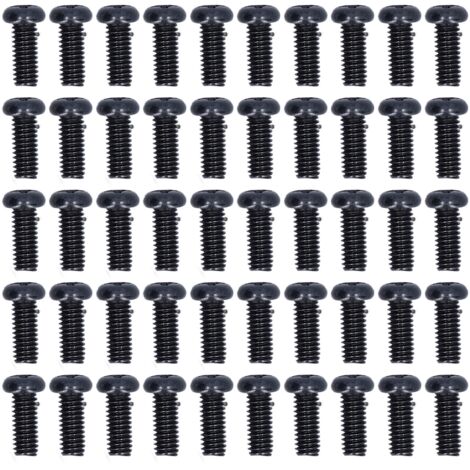 Runde Maschinenschrauben mit Linsenkopf DIN 7985, Metallschrauben A2-70, schwarz verzinkt, 50 Stück, M4x10
