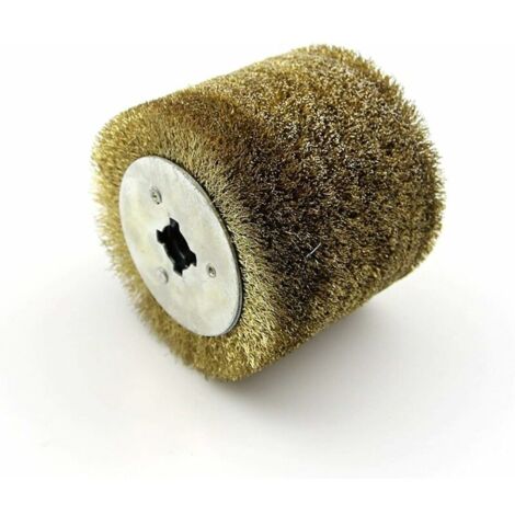 Runde Nylonbürste, Schleifbürste aus Nylon, 1 Stück Edelstahl-Metallbürstenscheibe für Holz, Lackpolier- und Schleifscheibe, 120 x 120 x 110 mm (Körnung: Feiner 0,15 mm Draht)