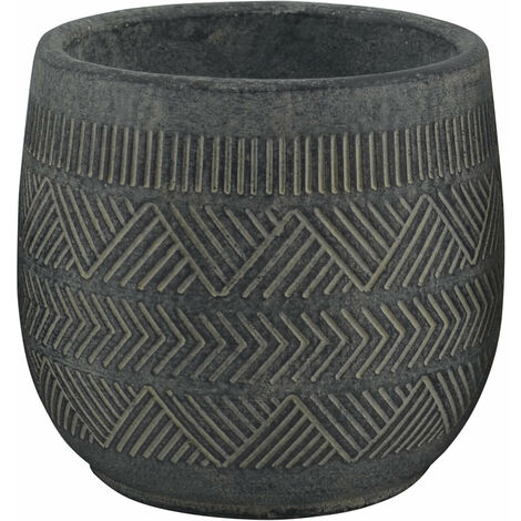 Runde Outdoor -Vase -Fasergartenfaser Anthrazit 16x16x14 cm Elleboro