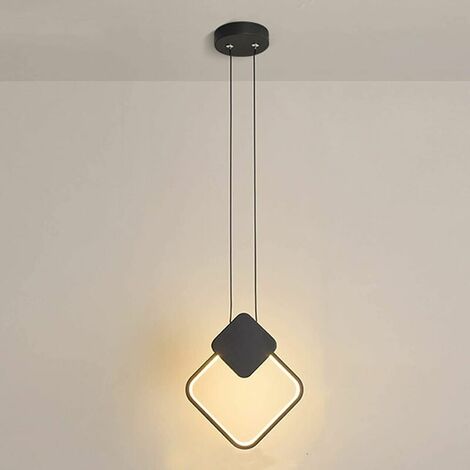 Runde Pendelleuchte Schwarze Ringe Aluminium Höhenverstellbare LED-Pendelleuchte Moderne runde Pendelleuchte für Esszimmer Küche Flur Schlafzimmer