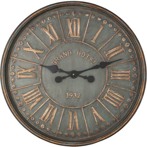 ANTIC LINE CRÉATIONS Runde Pendeluhr aus Eisen Grand Hotel 60 cm