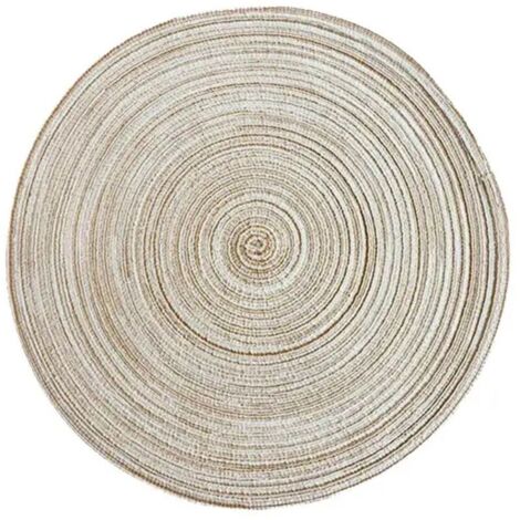 Runde Platzsets, 6er-Set, waschbar, hitzebeständig (Beige, 36 cm)
