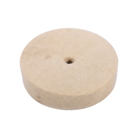 runde Polierscheibe 100 x 25 mm aus weichem Wollfilz zum Schleifen und Polieren, beige