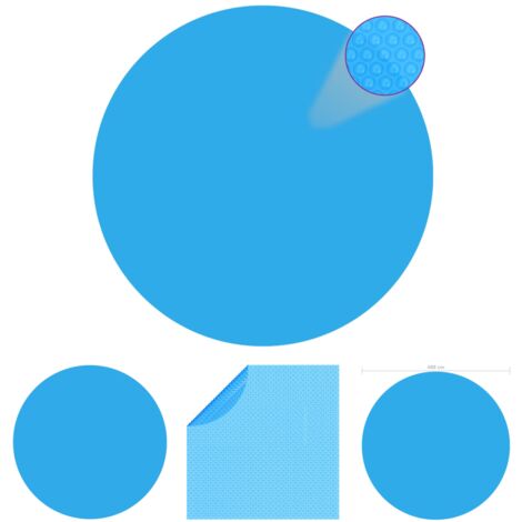 Runde Pool-Abdeckung PE Blau 488 cm -  Poolabdeckungen & -unterlagen