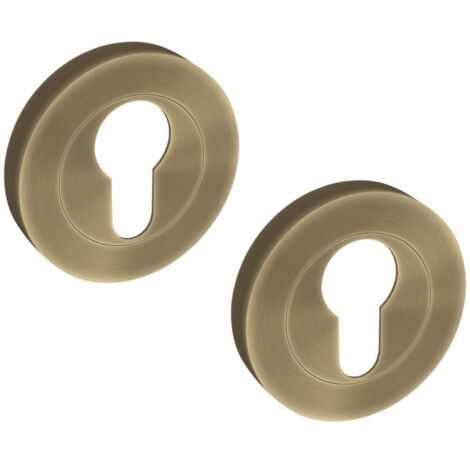 Runde Rosette, Türgriffplatte innen, Patina-Einsatz