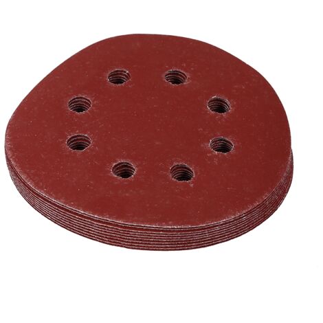 Runde rote Polierscheiben - 125 mm, 8 Löcher, 800er Schleifpapier