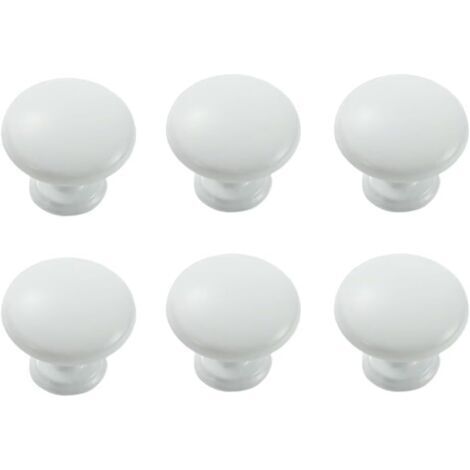 Runde Schubladengriffe aus Aluminium, moderne Möbelgriffe, minimalistische Schrankgriffe für Küchenschränke, Kommoden und Kleiderschränke, weiß, 6er-Set